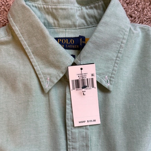 Men's Light Green Oxford Shirt - Picture 2 of 2